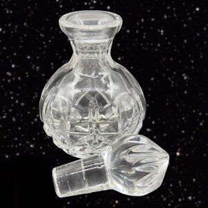 Galway Irish Crystal‎ Clear Round Empty Perfume Bottle With Stopper Marked 4.5”T
